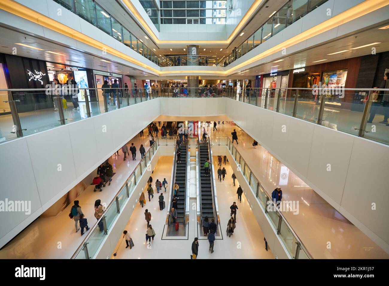 HONG KONG CIRCA DECEMBER, 2019 interior shot New Town Plaza shopping mall in Sha Tin Stock