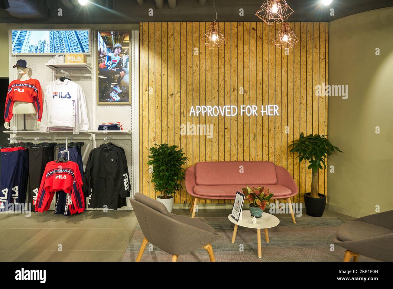 HONG KONG CIRCA DECEMBER, 2019 interior shot of Foot Locker store in