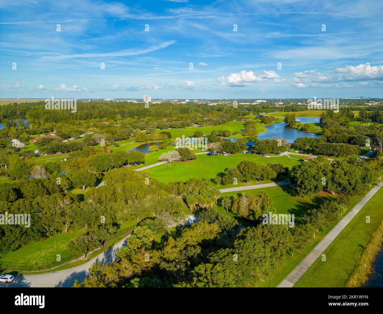 Aerial drone photo of Markham Park Sunrise FL USA Stock Photo Alamy