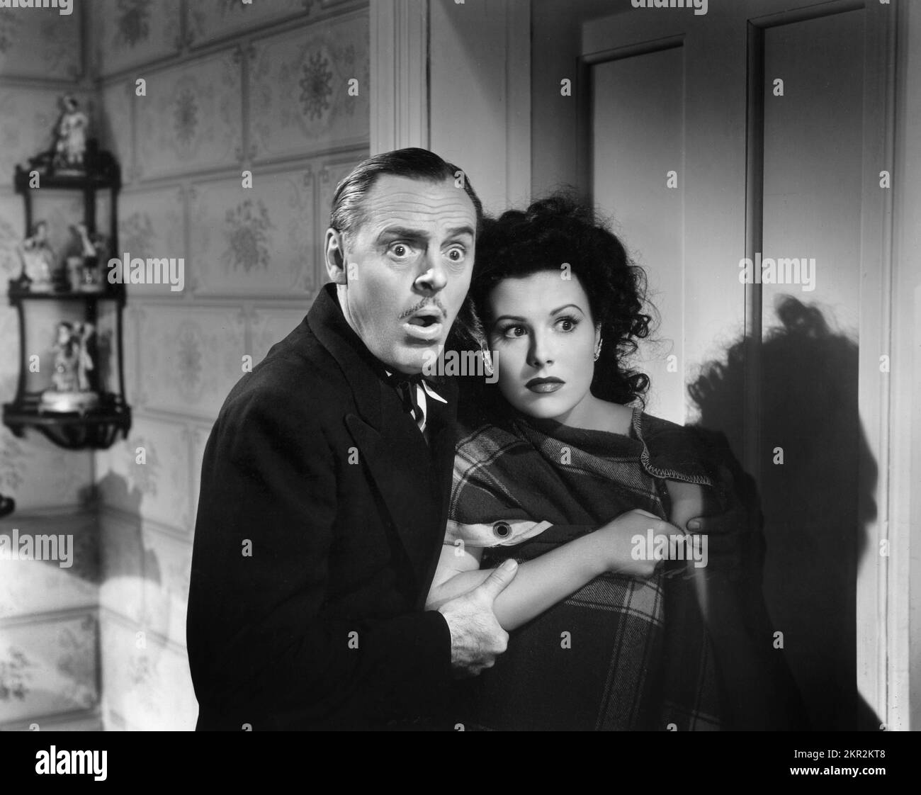 Jerome Cowen, Sheila Ryan, on-set of the Film, 'Getting Gertie's Garter', United Artists, 1945 Stock Photo