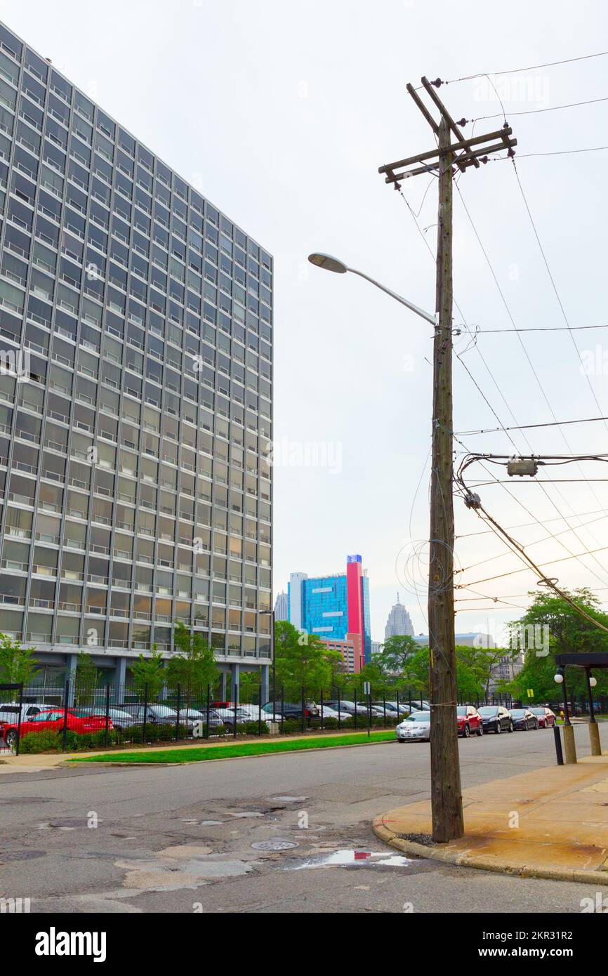 The Pavilion Apartments in Detroit, Michigan, USA, seen from Antietam