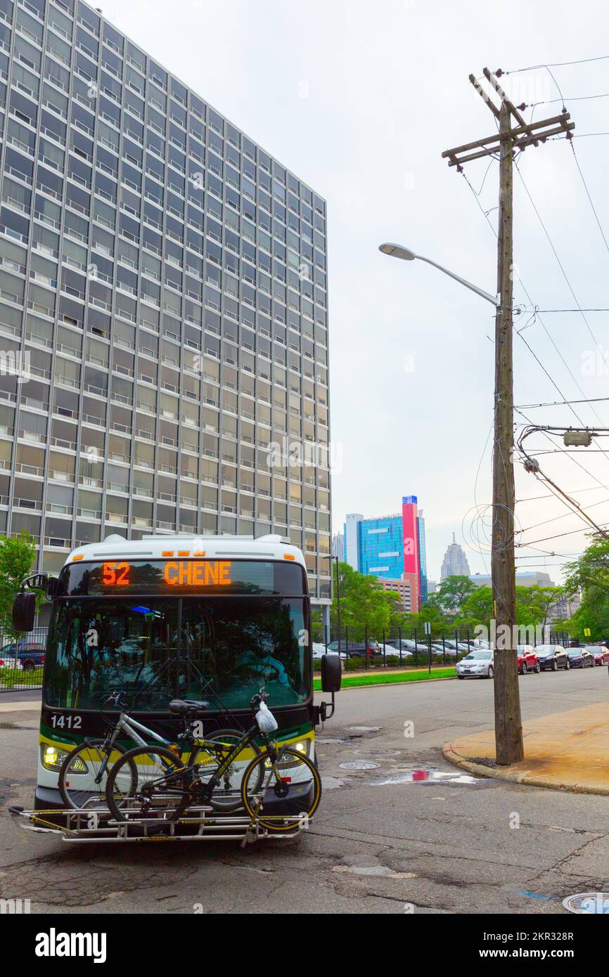 The Pavilion Apartments in Detroit, Michigan, USA, seen from Antietam