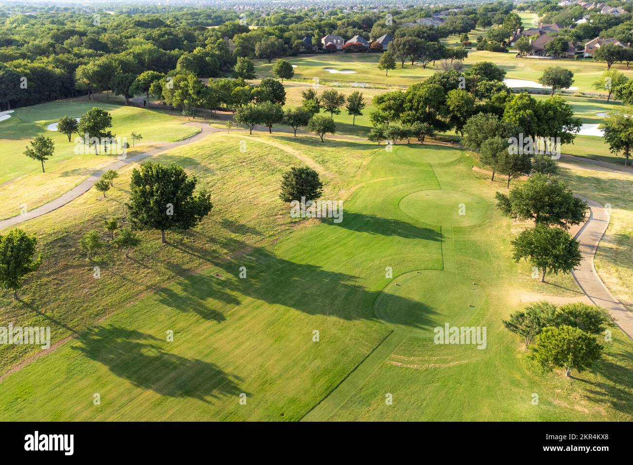Top aerial view of beautiful park, green zone. Birds eye and drone
