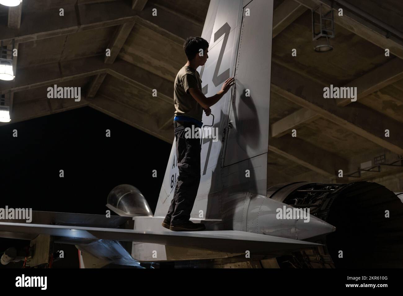 U.S. Air Force Airman 1st Class Gabriel Mora, 44th Aircraft Maintenance ...