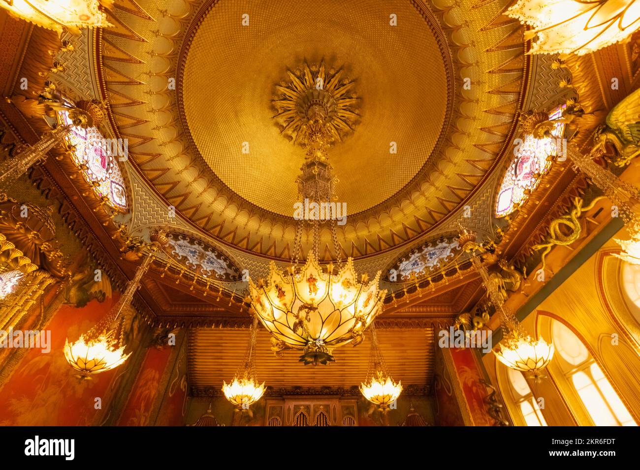 England, East Sussex, Brighton, The Royal Pavilion, The Music Room