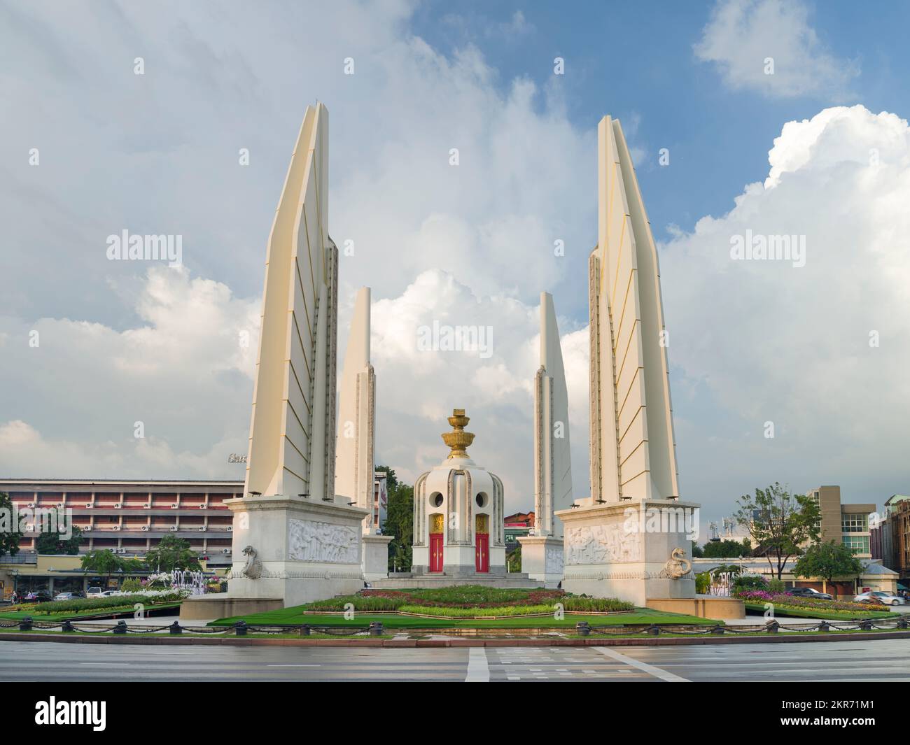 Bangkok, Thailand. November 25, 2022. Democracy Monument in Bangkok, Thailand. It is a public monument located in the city centre. New APEC 2022 decor Stock Photo