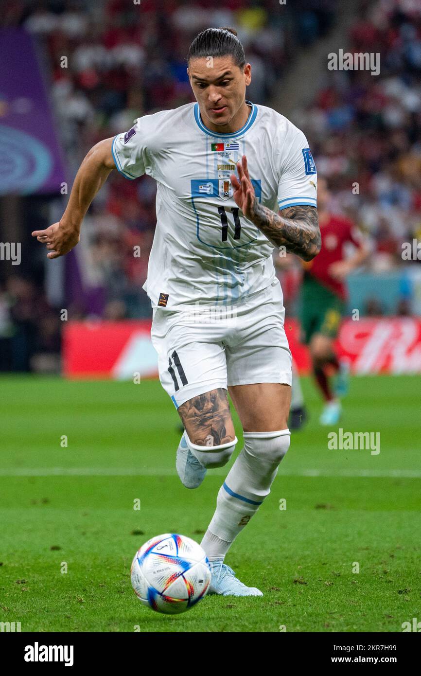 Darwin Nunez Of Uruguay Runs With The Ball During The FIFA World Cup 