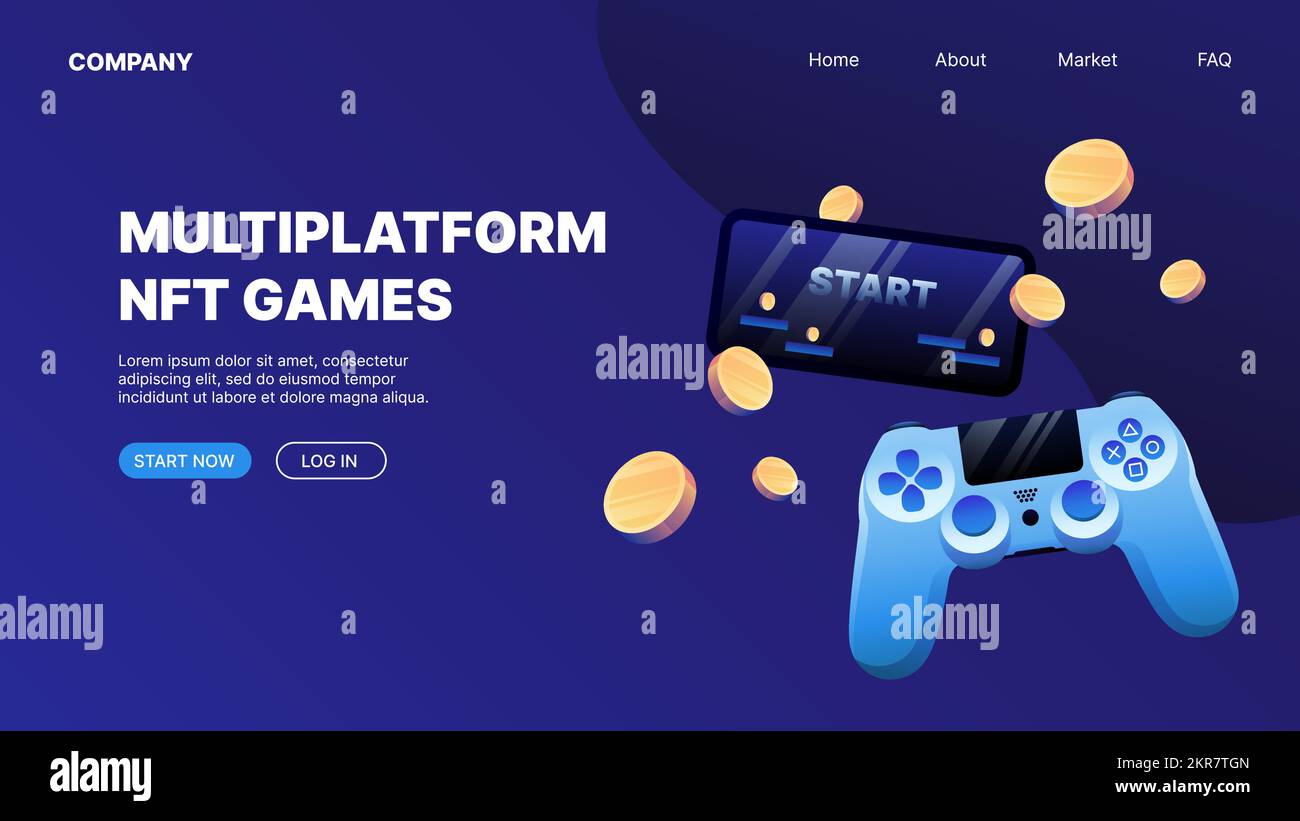 Joystick, game controller with monitor and flying coins. P2E Crypto