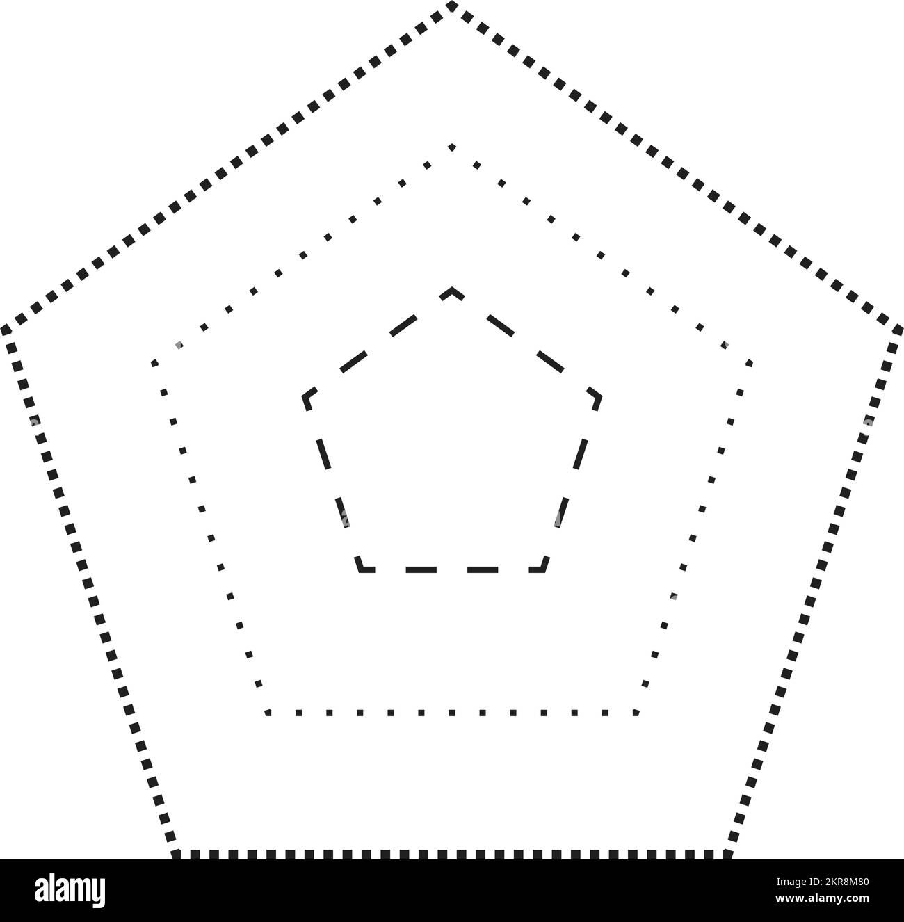 Tracing pentagon shape symbol, dashed and dotted broken line element