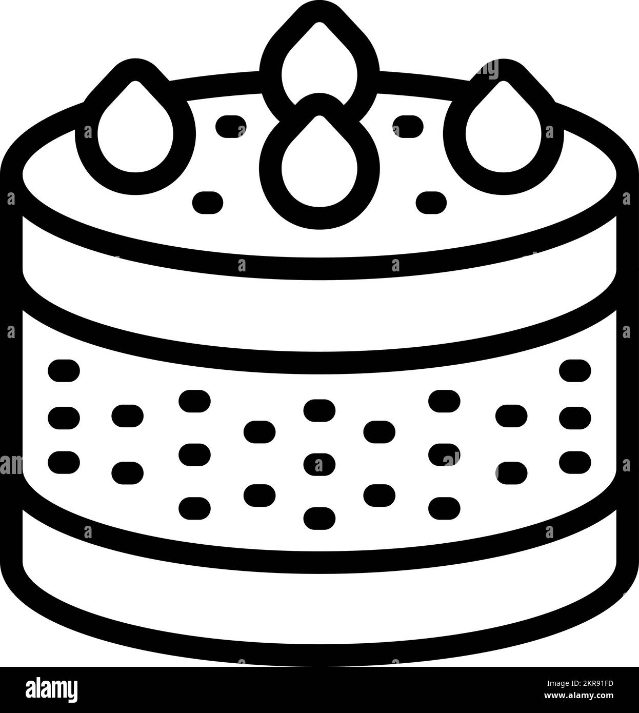 Cream cake icon outline vector. Sweet pie. Pastry cheesecake Stock ...