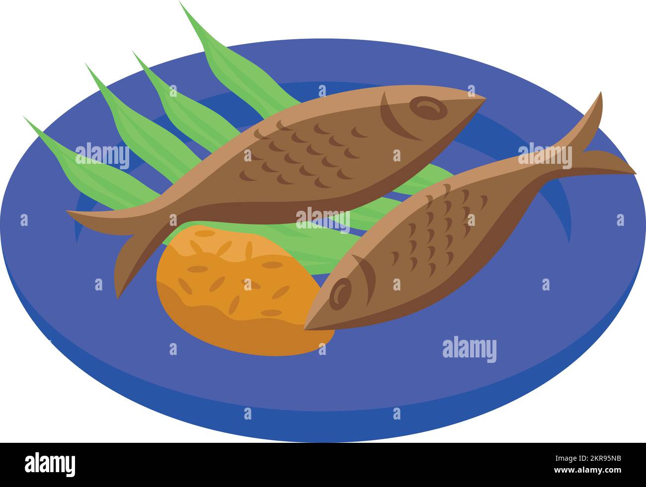 Fried fish icon isometric vector. Food cuisine. Portugal food Stock ...