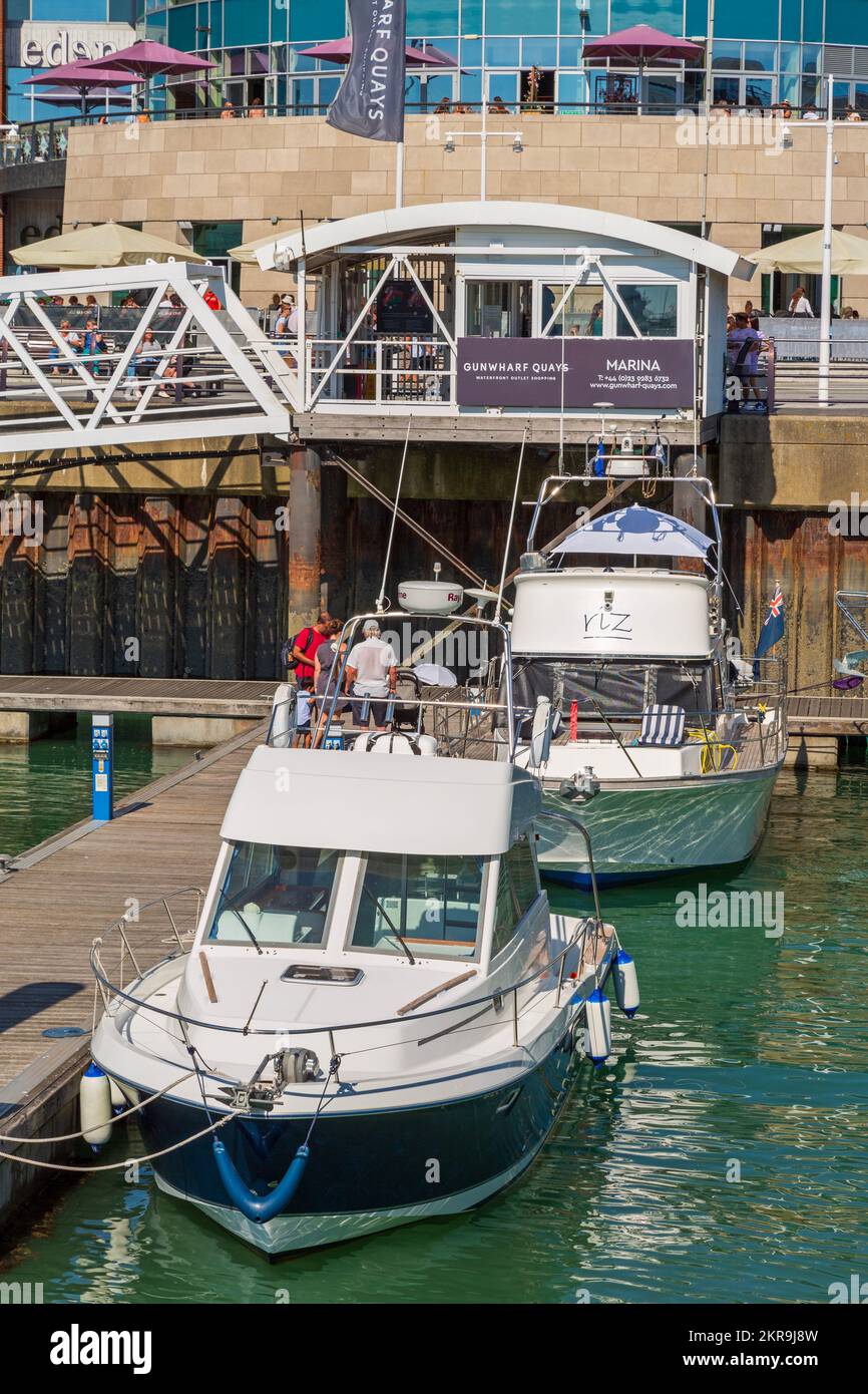 Gunwharf Quay, Portsmouth Harbour, Hampshire, England, Marina,Yacht,United Kingdom Stock Photo