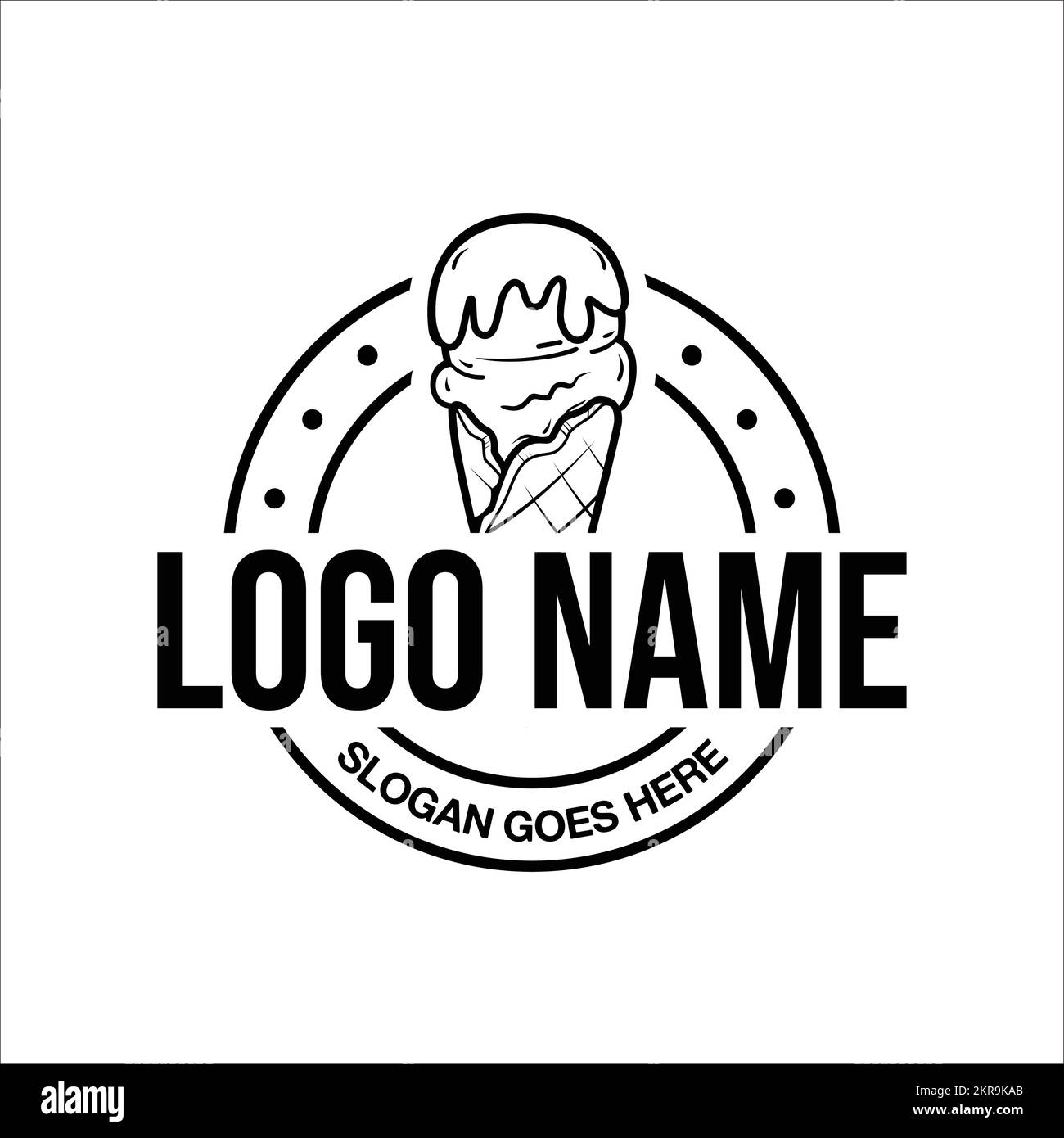 Vintage ice cream shop logo badges and labels vector Stock Vector Image