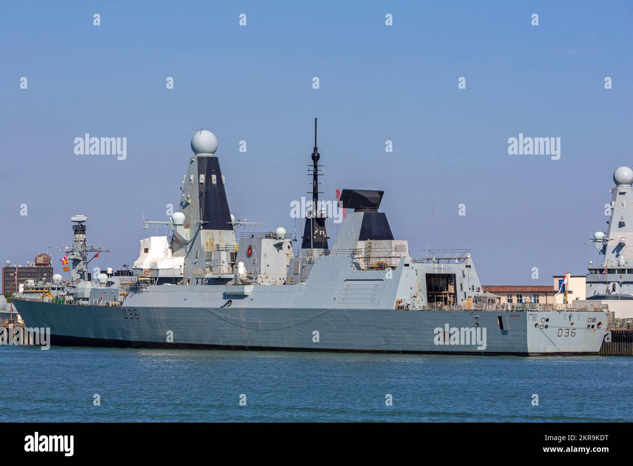Warship, Royal Navy Base,Portsmouth, Hampshire, England, United Kingdom Stock Photo
