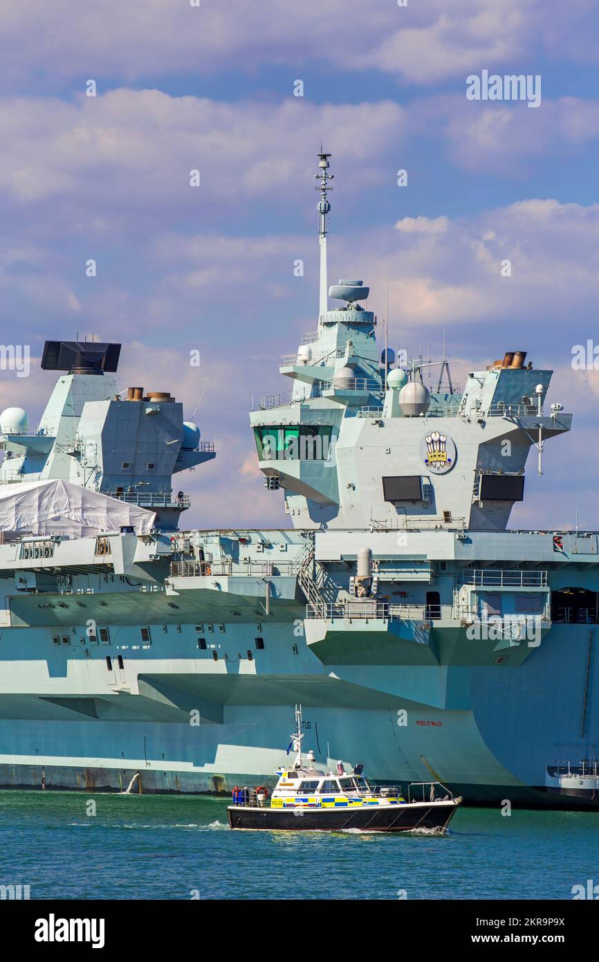 Prince of Wales Aircraft Carrier, Royal Navy Base,Portsmouth, Hampshire, England, United Kingdom Stock Photo