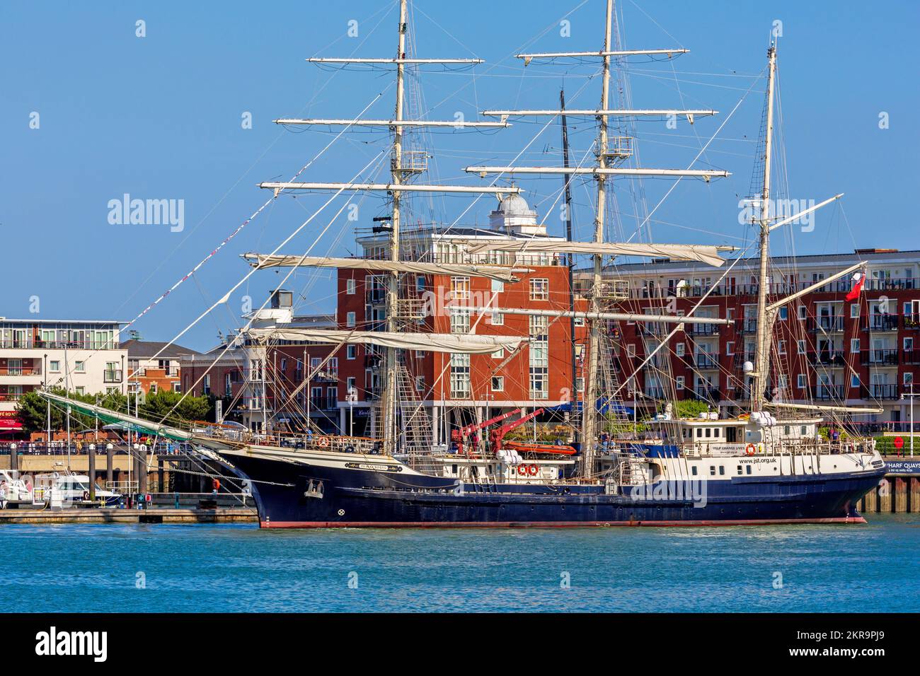 SV Tenacious, Gunwharf Quay, Portsmouth Harbour, Hampshire, England, United Kingdom Stock Photo