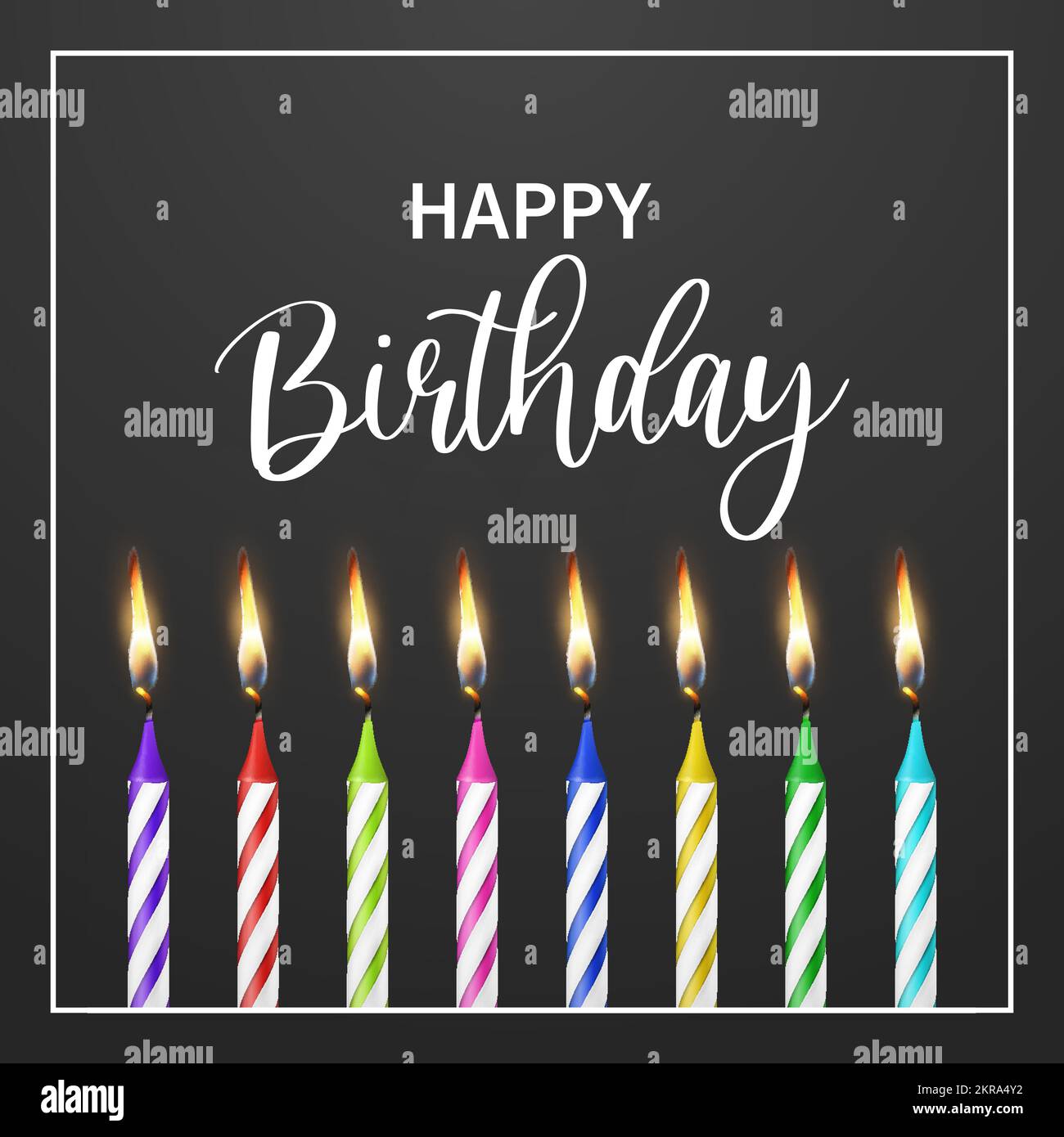 Happy Birthday. Vector Banner, Greeting Card with 3d Realistic Paraffin
