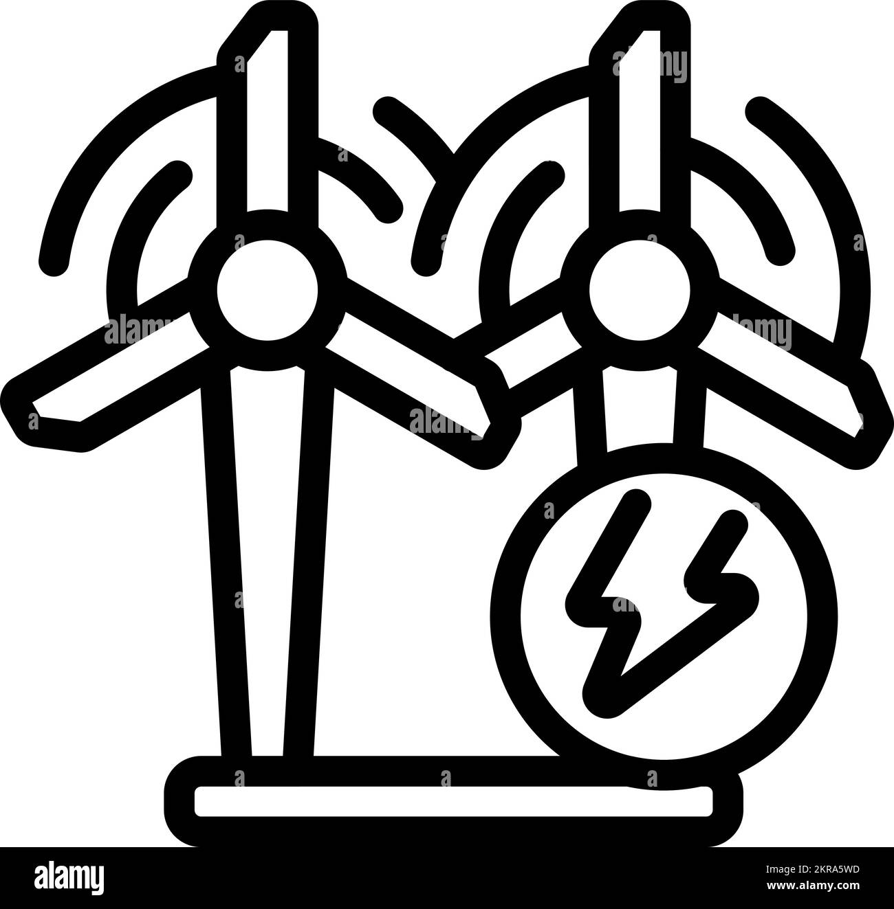 Wind turbine plant icon outline vector. Eco resource. Recycle fuel ...