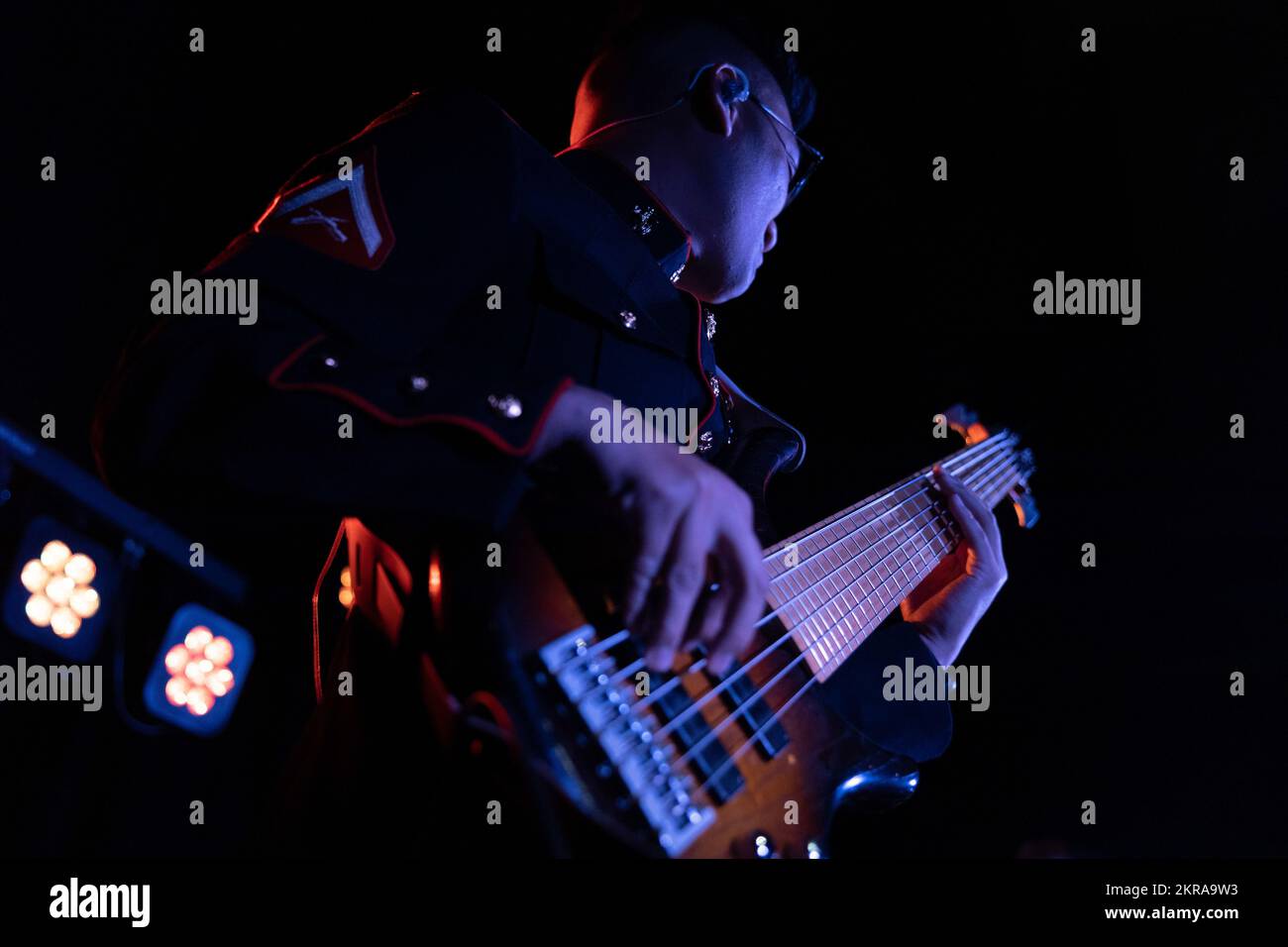 U s marine corps lance cpl christian atangan an electric bassist