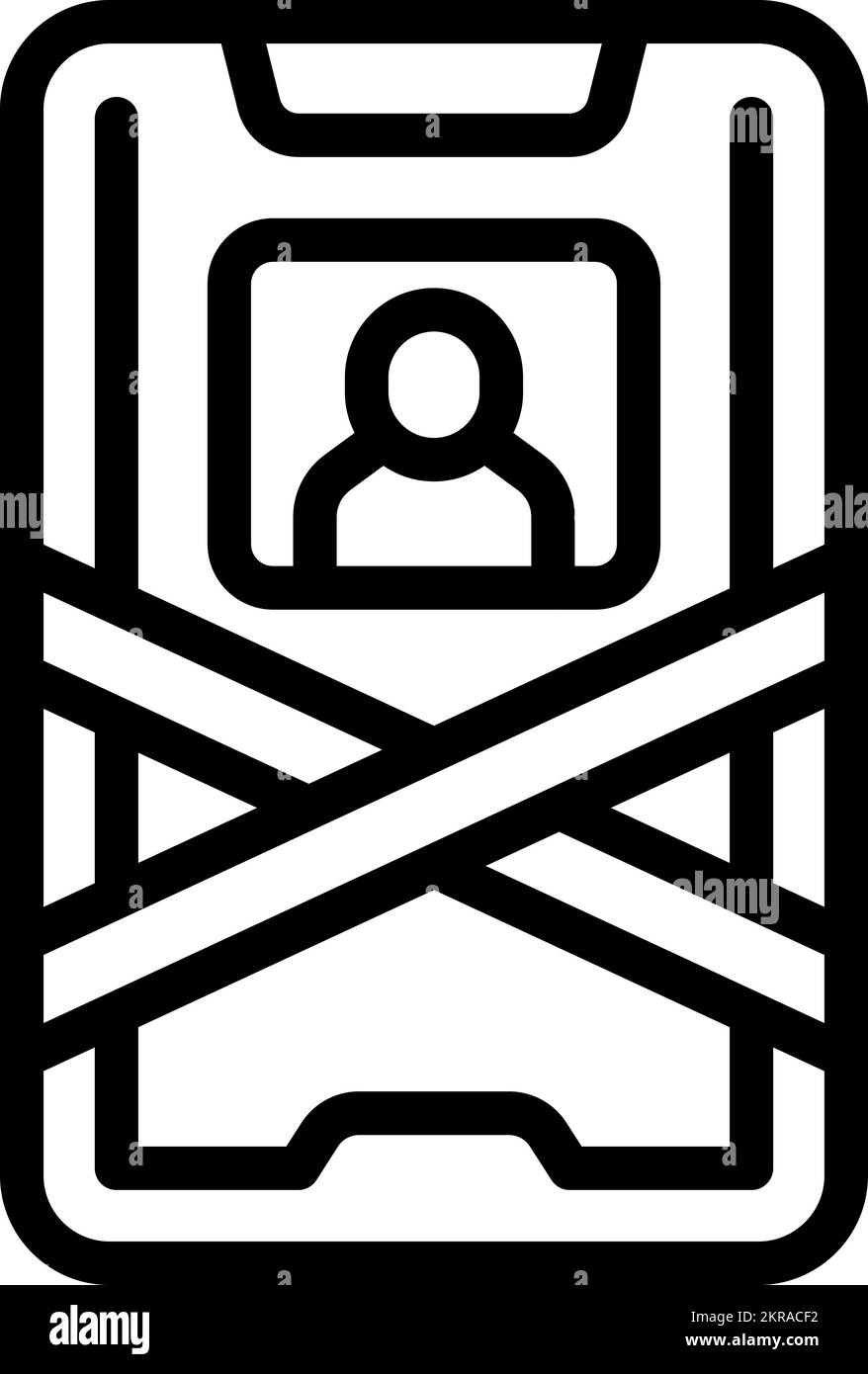 Smartphone privacy icon outline vector. Deleting account. Remove web ...