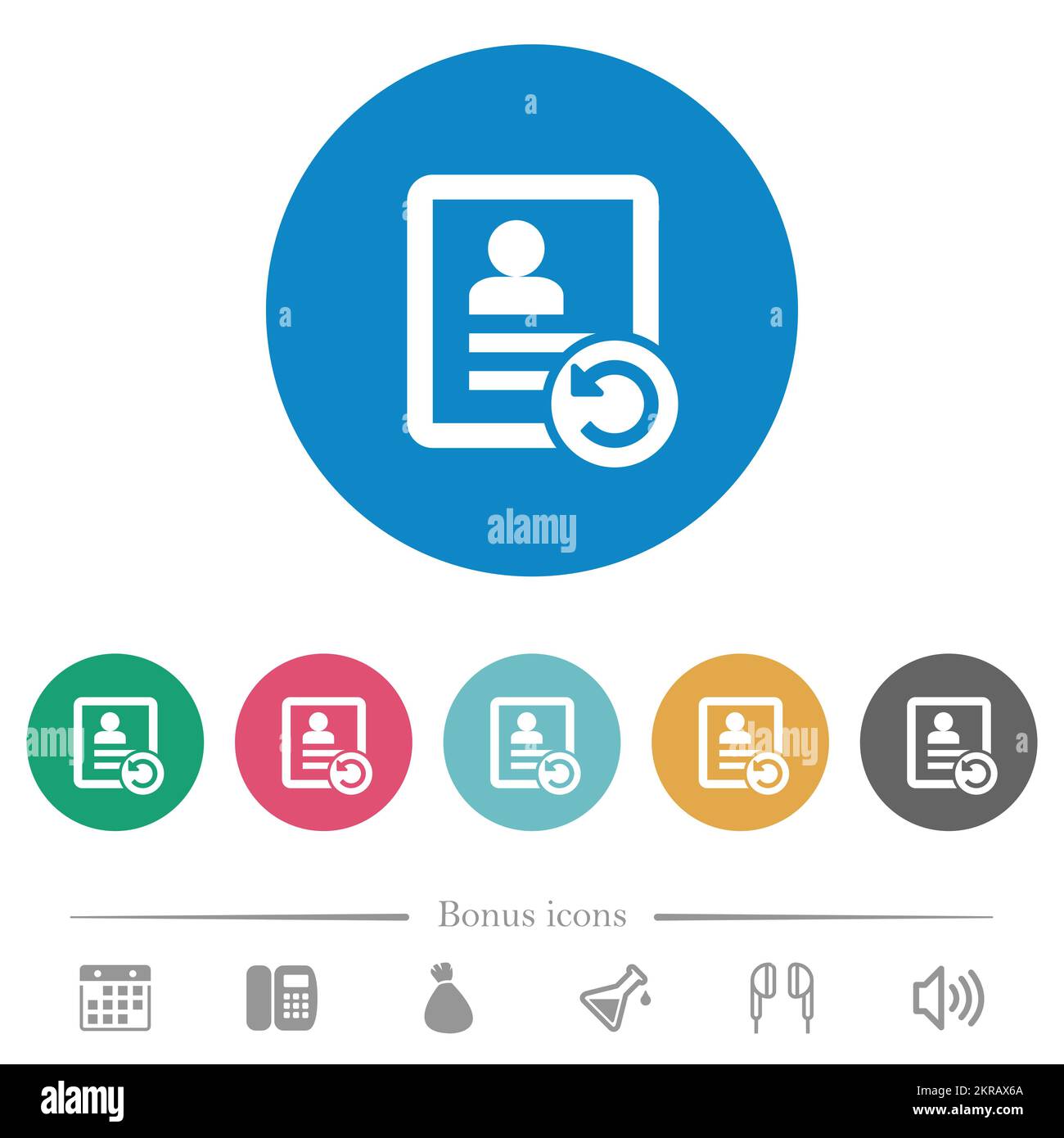 Undo contact changes flat white icons on round color backgrounds. 6 ...