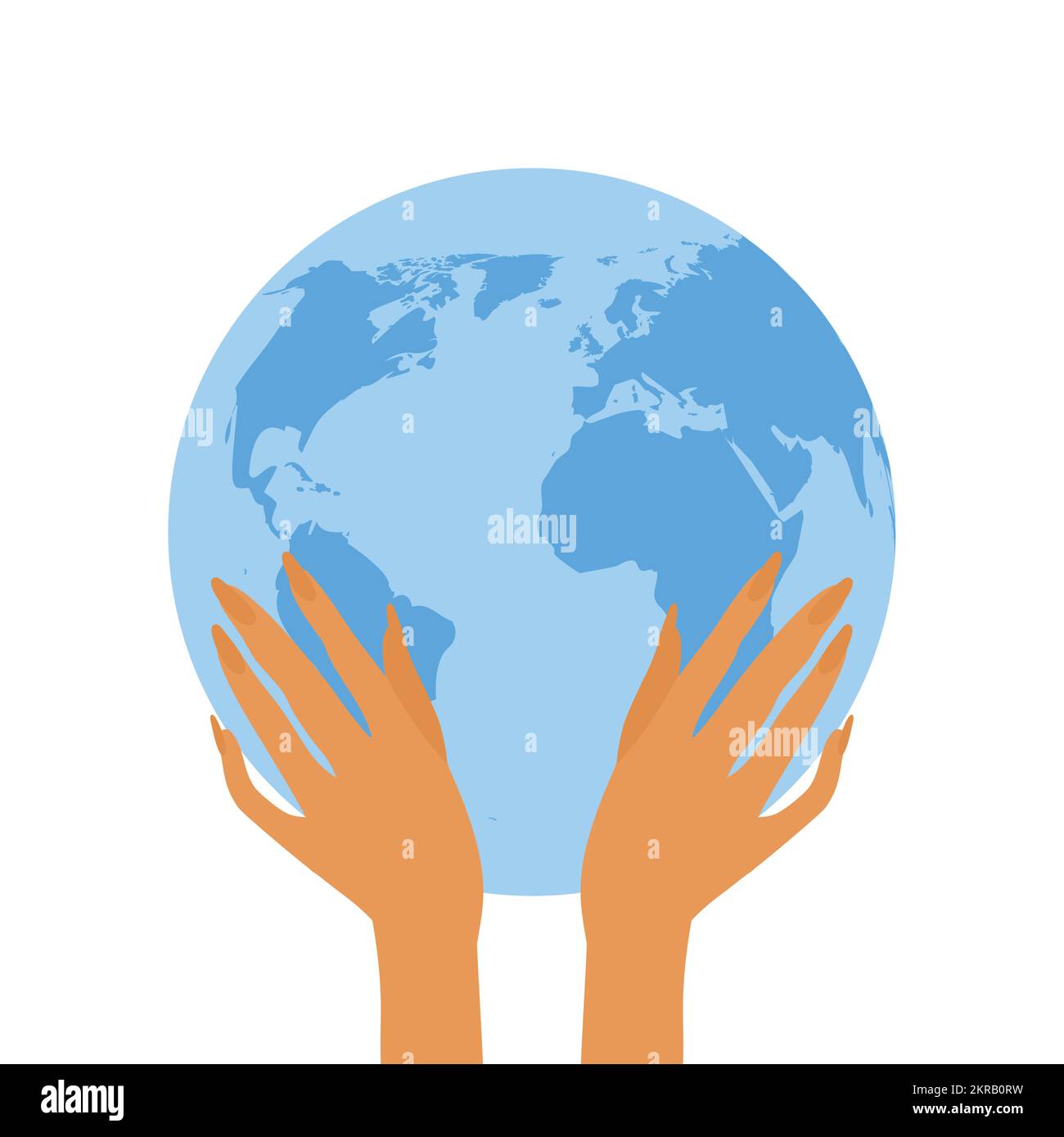 Planet earth and human hands. Care for planet concept Stock Vector ...