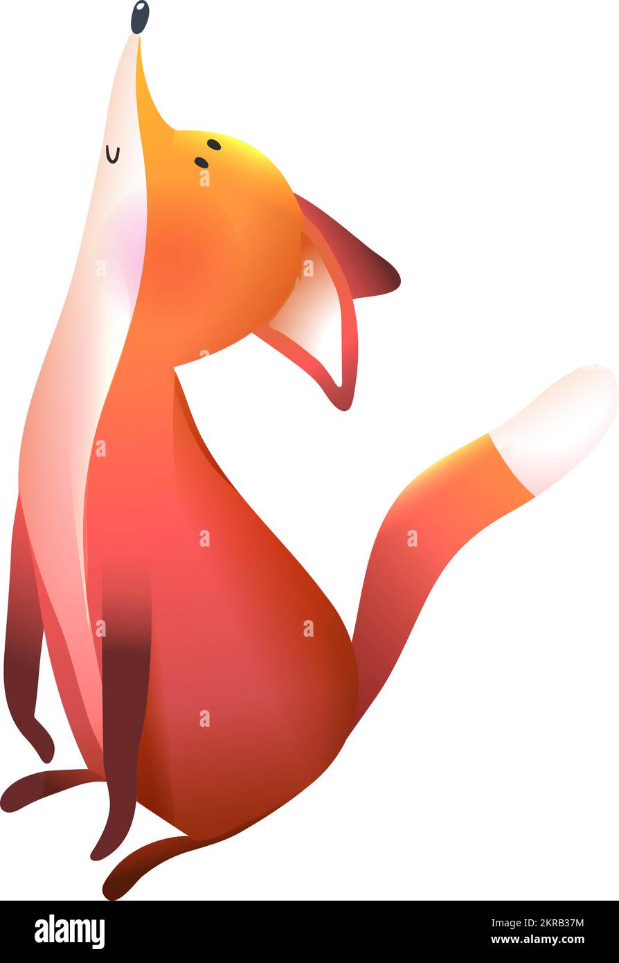 Little Cute Red Baby Fox Animal Clipart for Kids Stock Vector Image