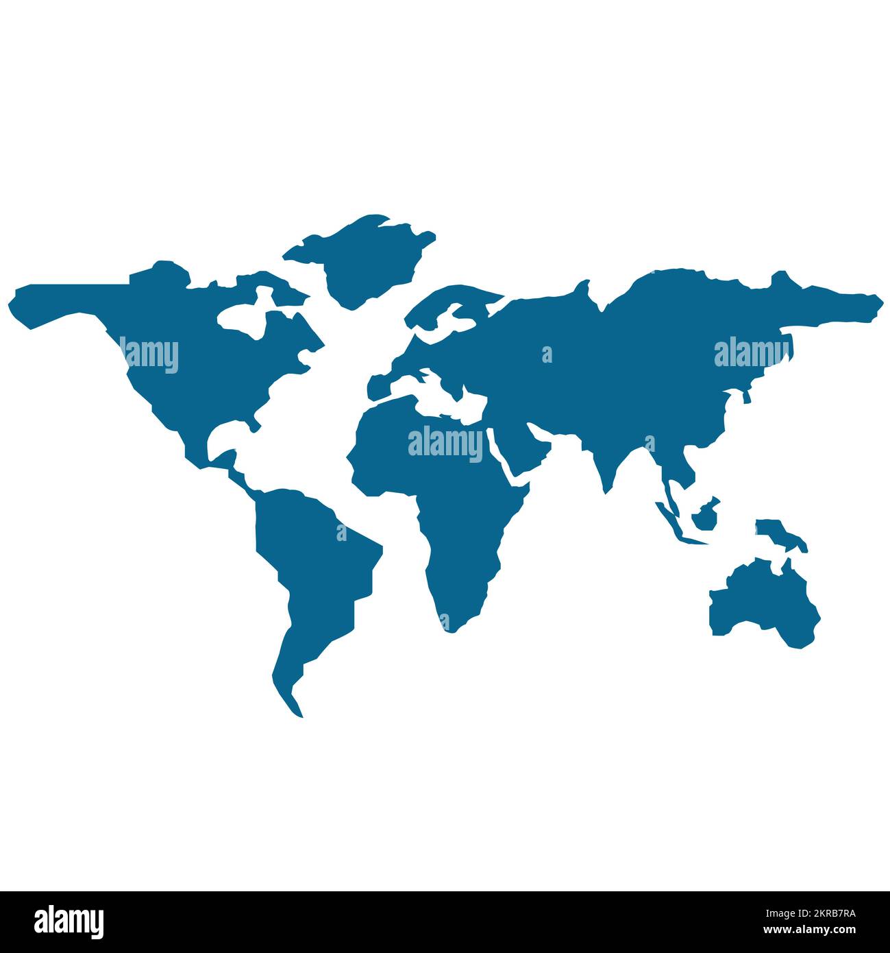 Blue blank world map stock vector image art alamy