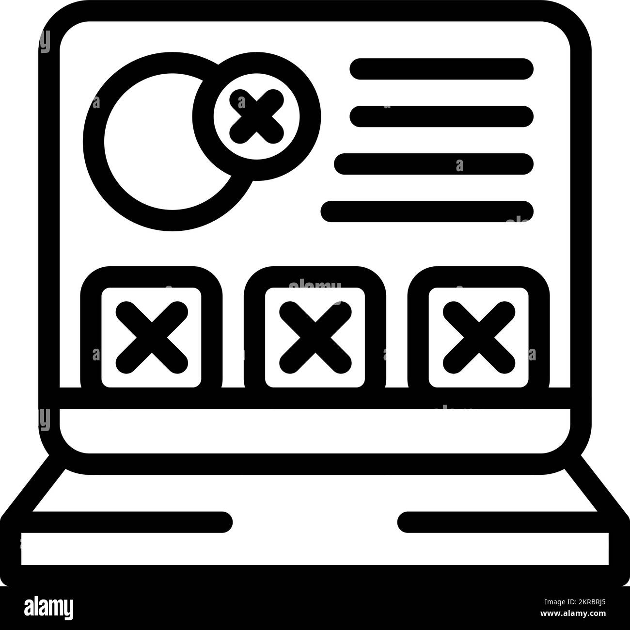 Laptop deleting media icon outline vector. Web delete. People network