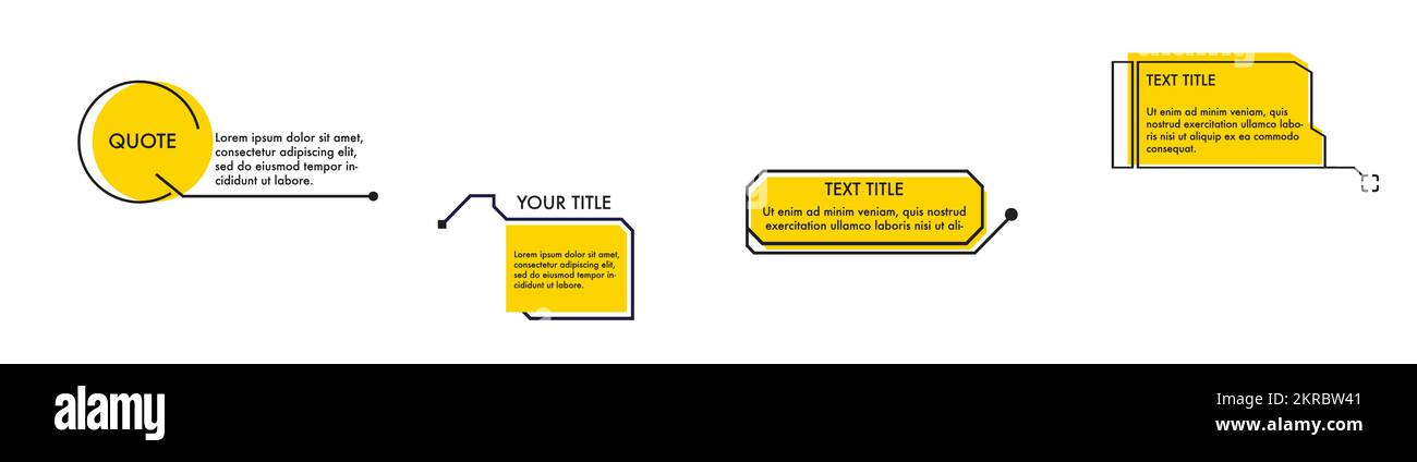 Digital callouts titles. Set of HUD futuristic sci fi frame.  Stock Vector
