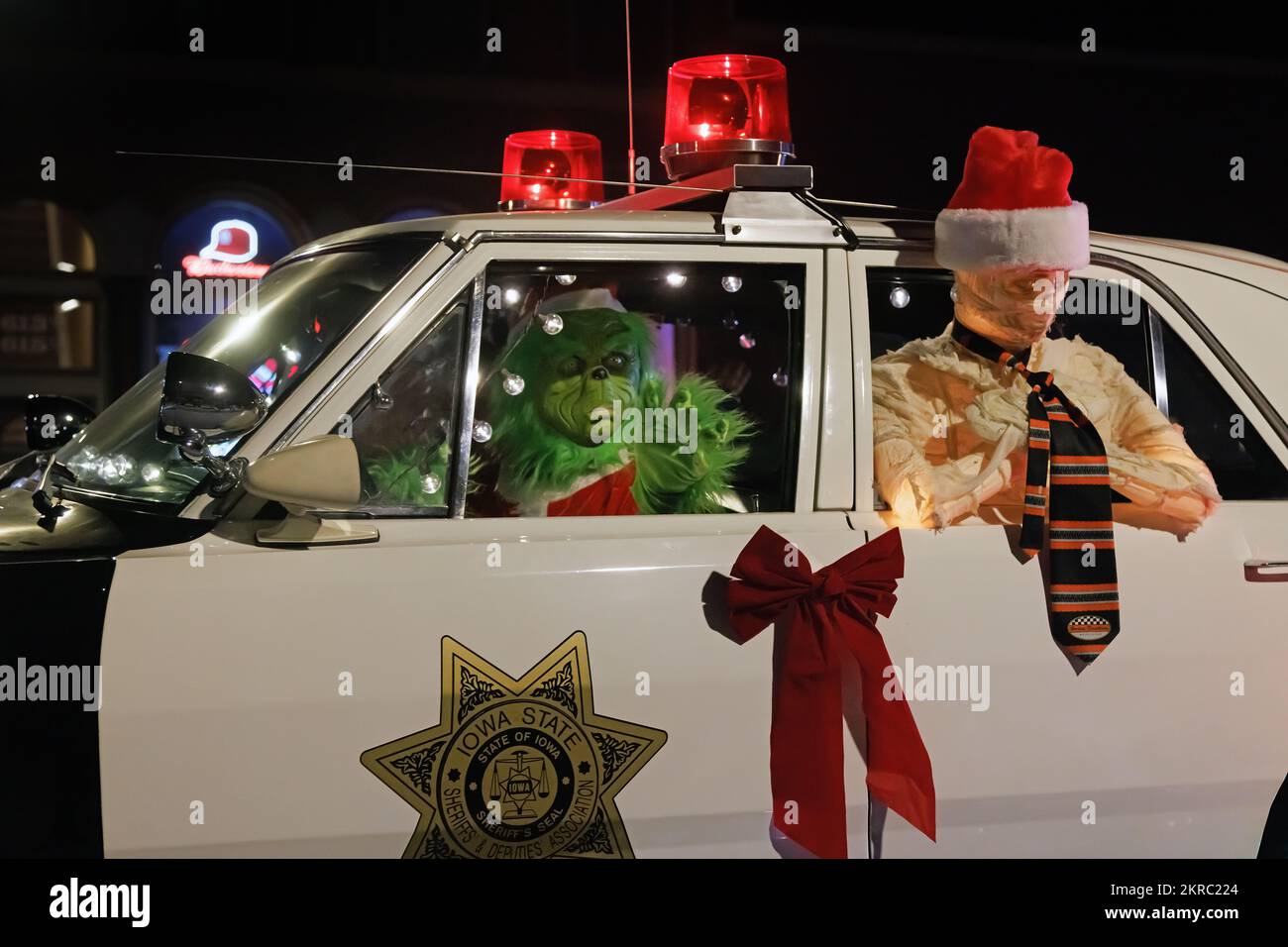 The 2022 Lighted Holiday Parade on Jefferson Street in Burlington, Iowa