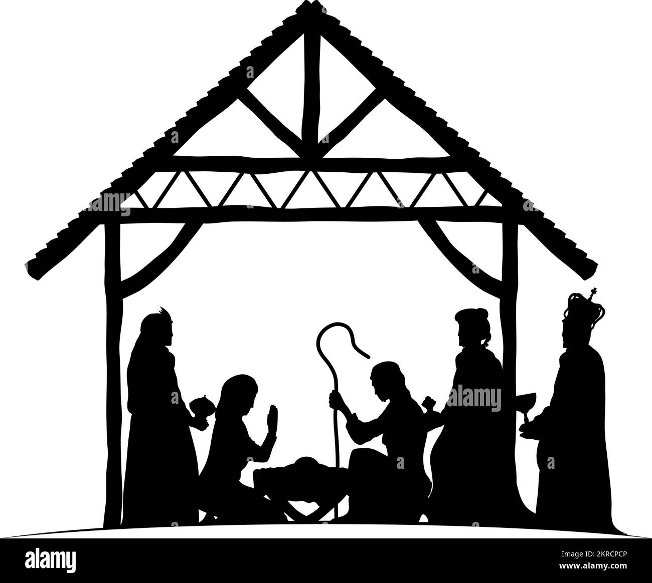 holy family and wise men silhouettes Stock Vector Image &amp; Art - Alamy