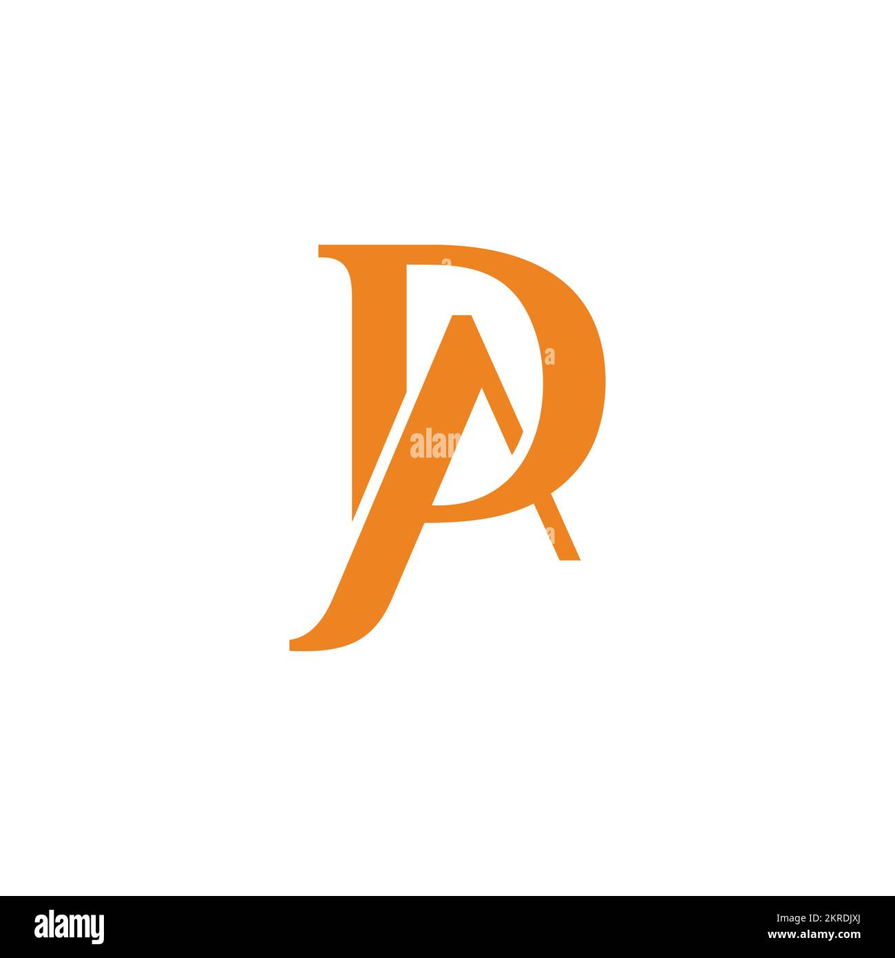 letter pa curves geometric connected logo vector Stock Vector