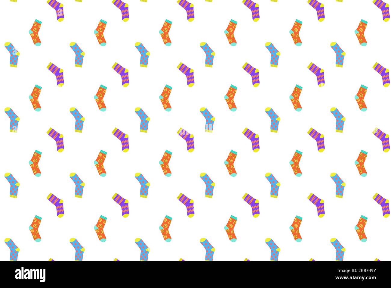 Colorful odd mismatched socks seamless pattern. Scrapbooking paper