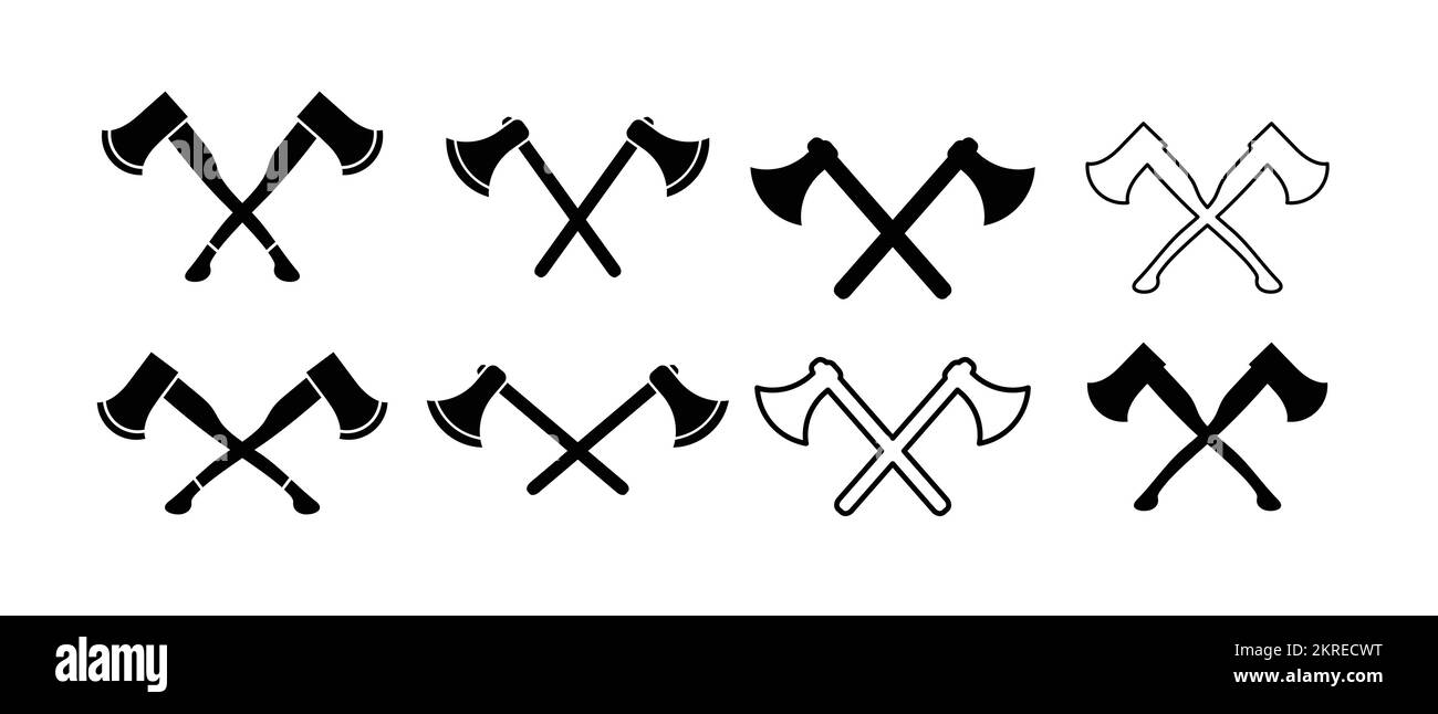 Crossed axes logo vector icon set. Stock Vector