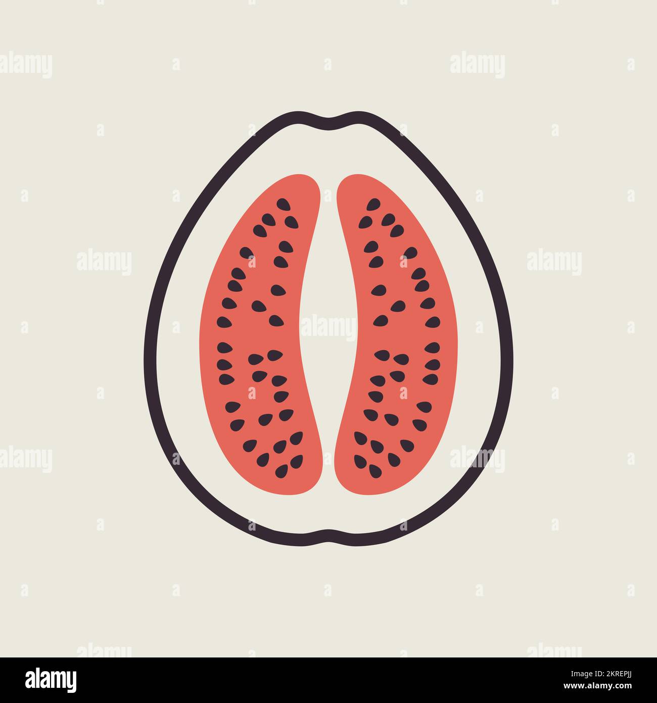 Guava tropical fruit vector icon. Graph symbol for food and drinks web ...