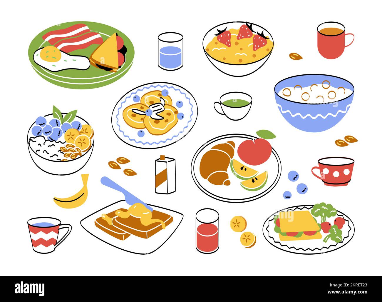 Healthy Breakfast Set Stock Vector Image Art Alamy healthy-breakfast-set-stock-vector-image-art-alamy