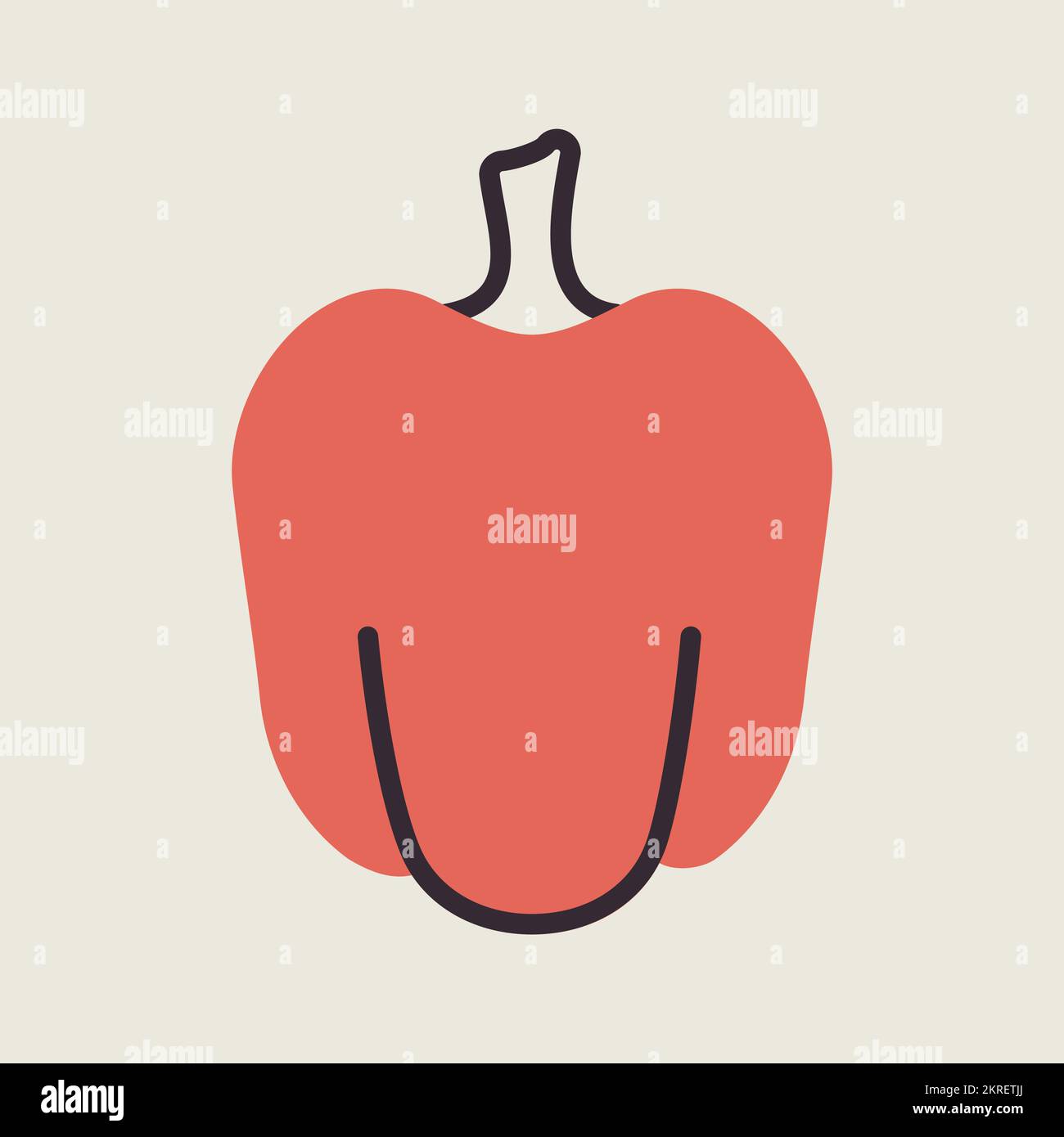 Bell Pepper or paprika isolated design vector icon. Vegetable sign