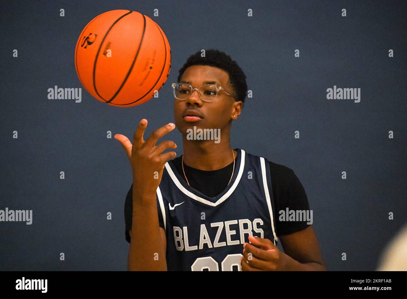 Bryce James poses during Sierra Canyon basketball media day on