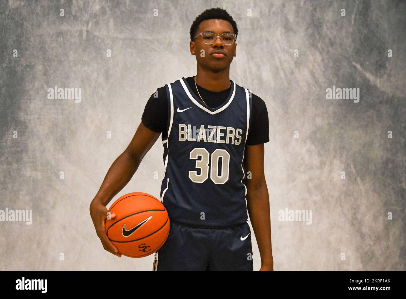Bryce James poses during Sierra Canyon basketball media day on