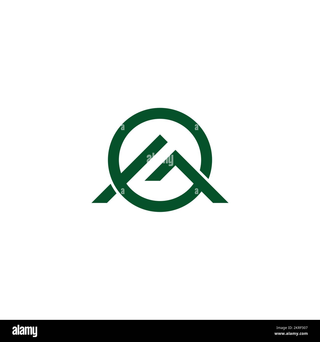 letter g triangle geometric green mountain logo vector Stock Vector