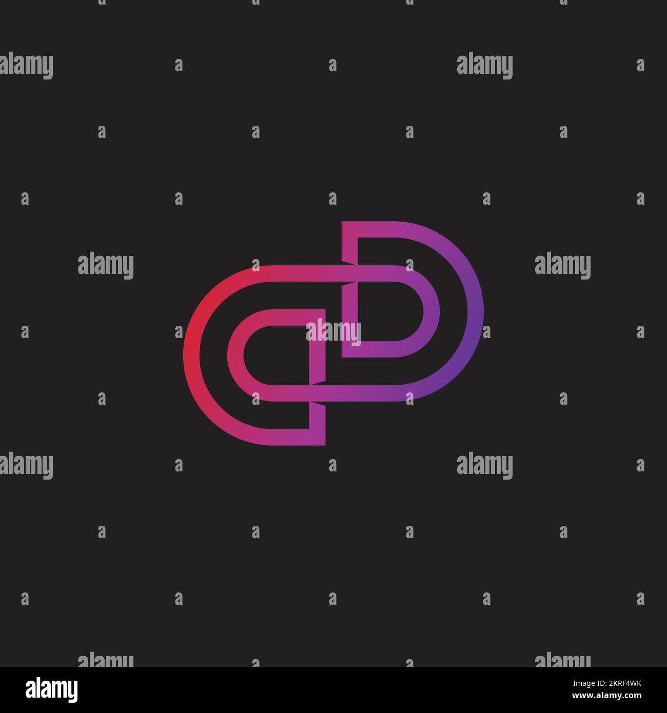 letter bq infinity gradient line logo vector Stock Vector