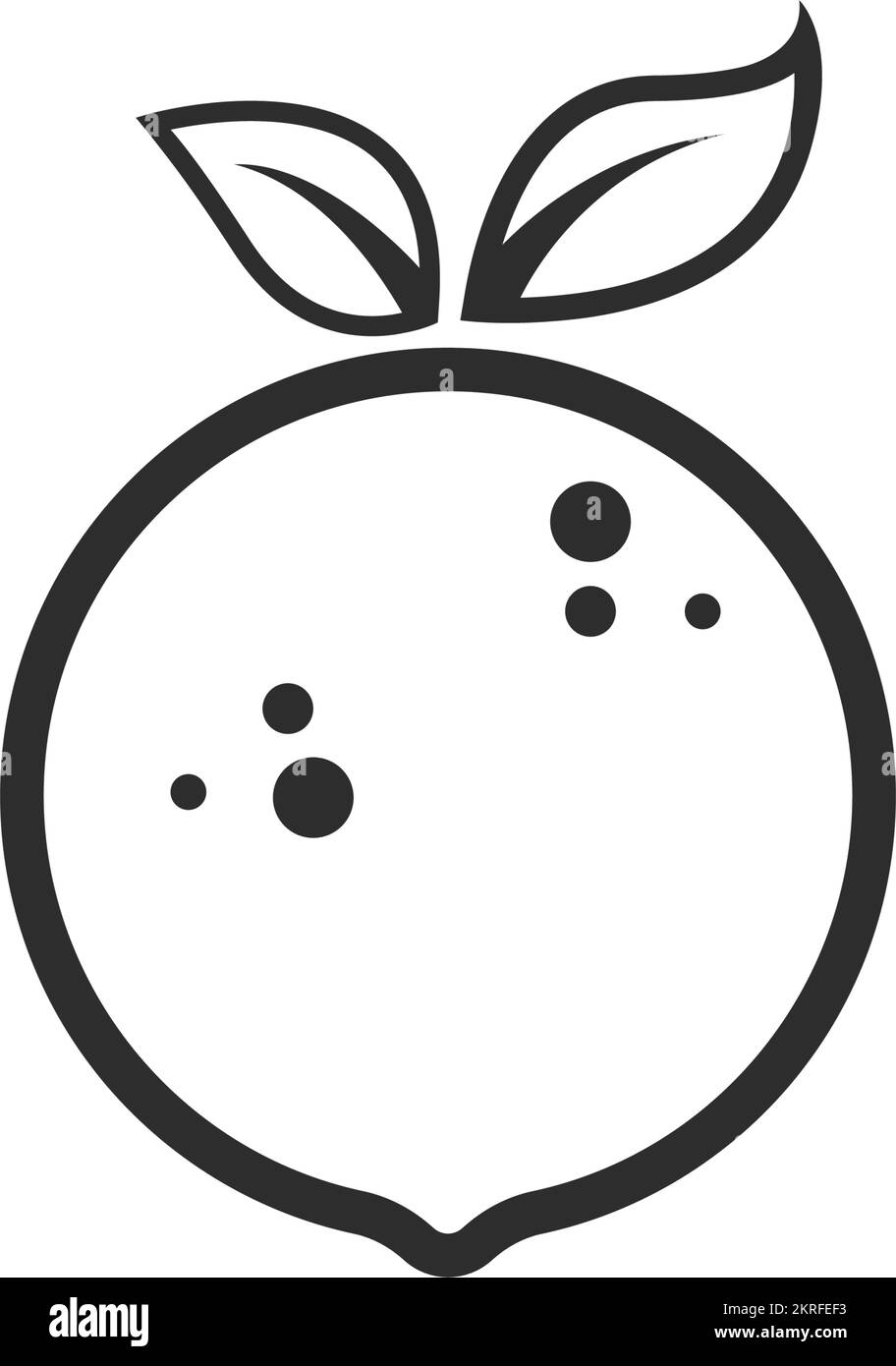 orange fruit line vector illustration concept design template Stock