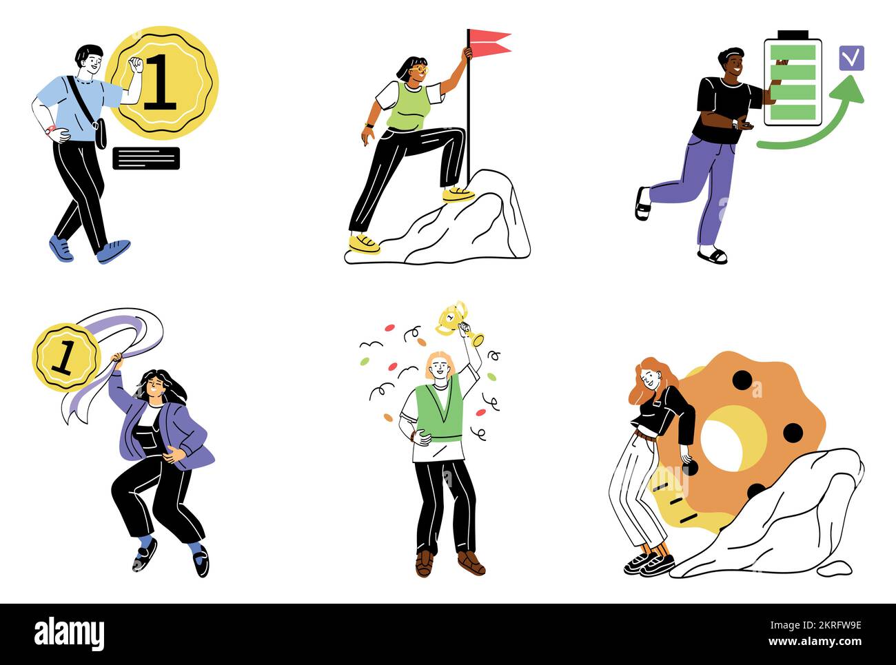 Set Of People Achieving Goals Stock Vector Image Art Alamy set-of-people-achieving-goals-stock-vector-image-art-alamy