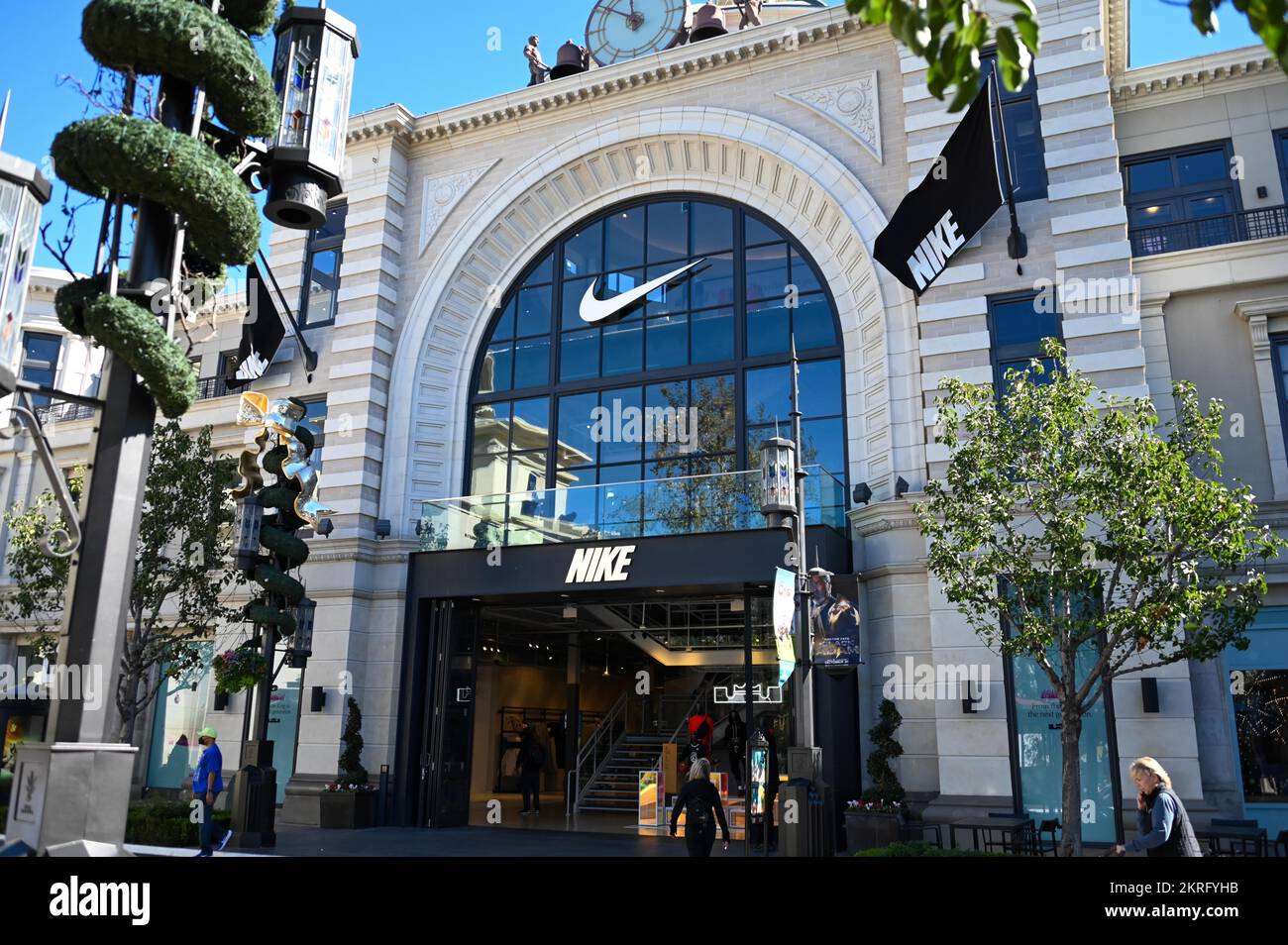 General overall view of the Nike store at The Grove on Thursday, Nov. 3, 2022, in Los Angeles. (Dylan Stewart/Image of Sport) Stock Photo
