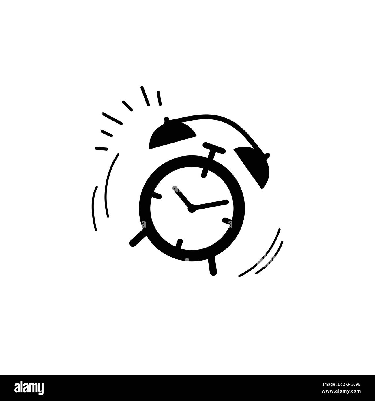 Alarm clock ringing vector icon. Time limit symbol, countdown icon