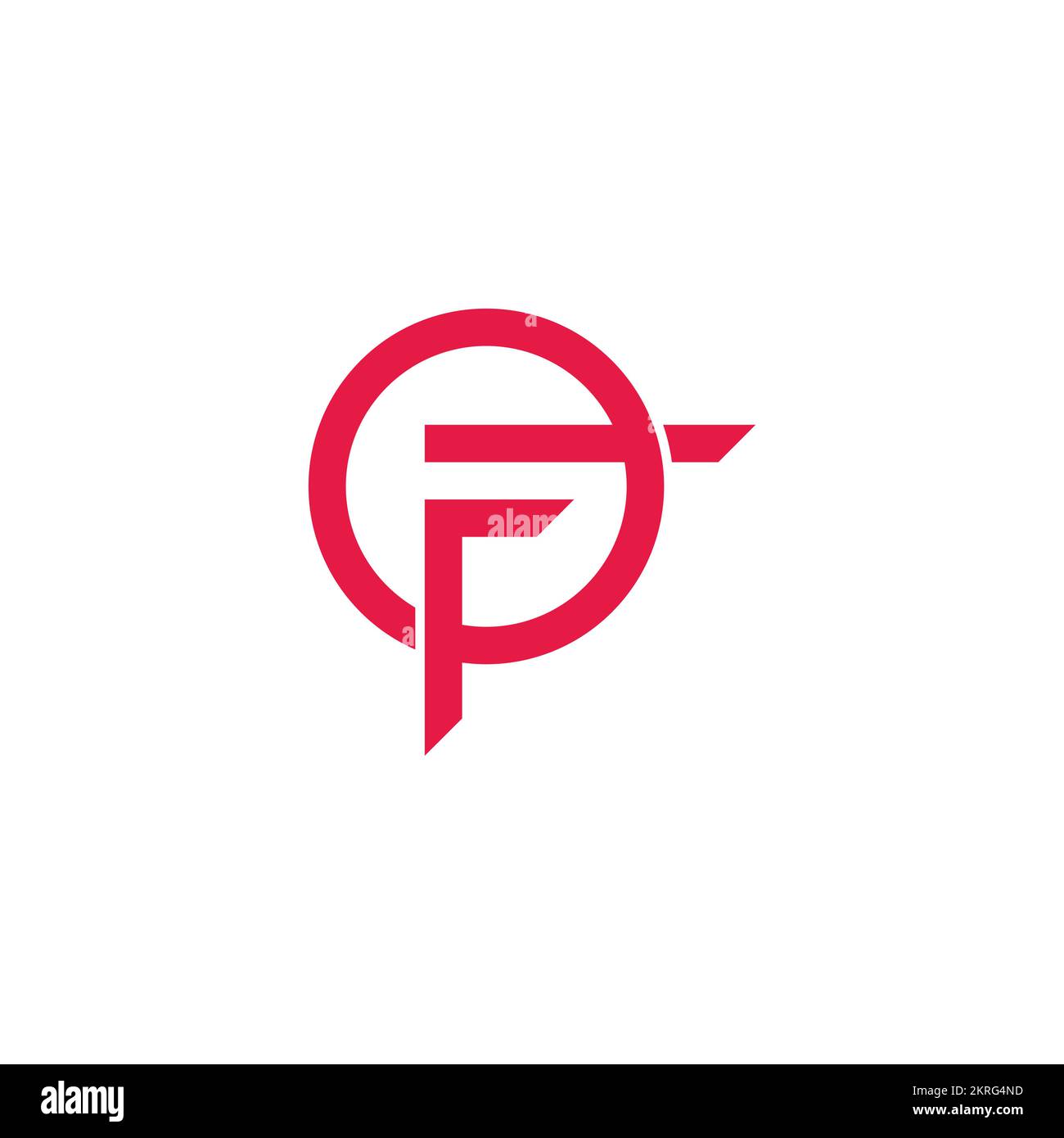 letter fo geometric simple line logo vector Stock Vector