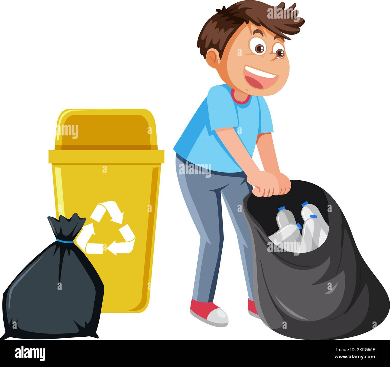 Cartoon character of kid cleaning illustration Stock Vector Image & Art ...