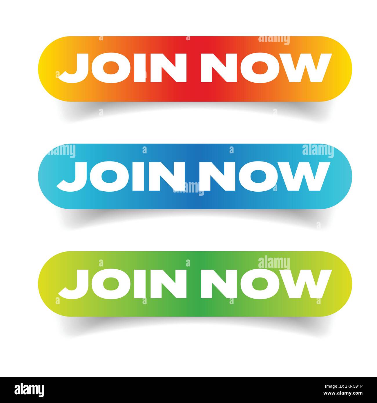 Join now call to action button set Stock Vector