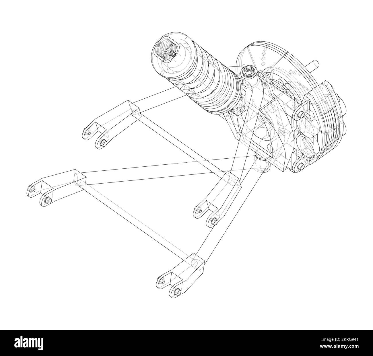 Car suspension with shock absorber Stock Vector Image & Art Alamy
